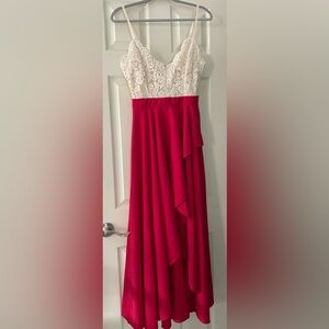 Red and Beige Formal Dress